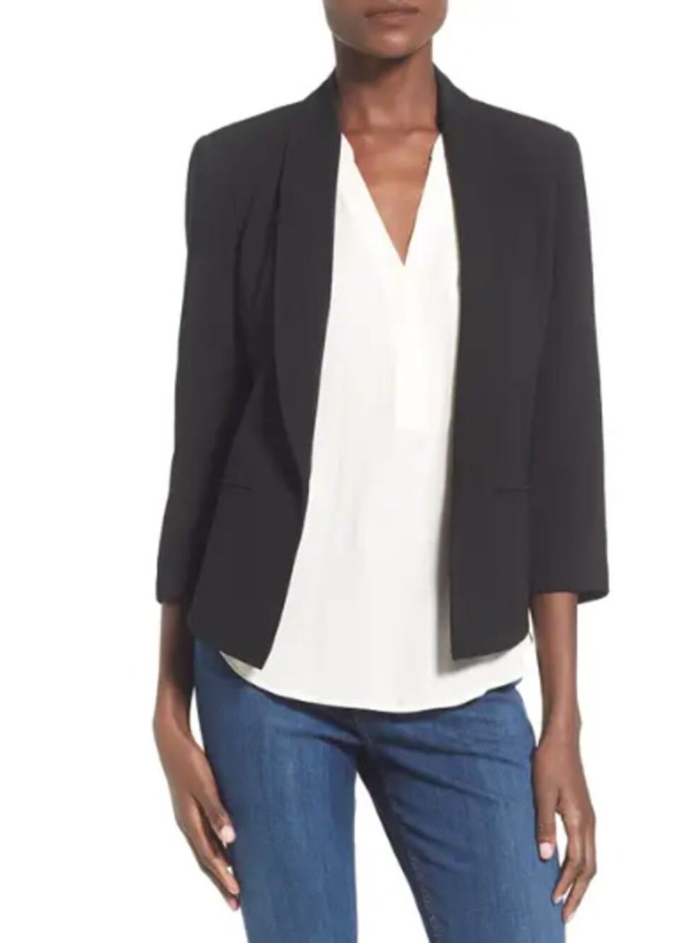 Mural 'Curve' Open Front Shawl Collar Blazer Black NWT Small